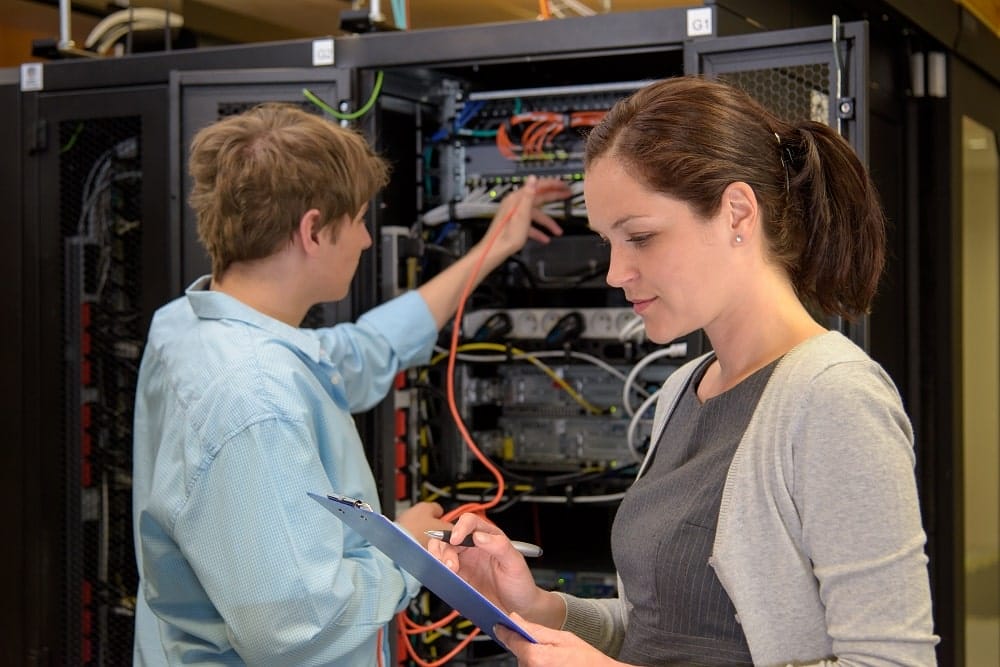 IT Support Professionals Working on Computers