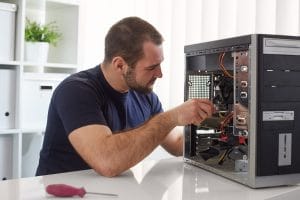 Computer Engineer Working On CPU